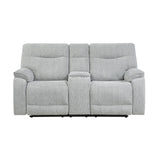 Chablis - Reclining Console Loveseat - Mist Gray