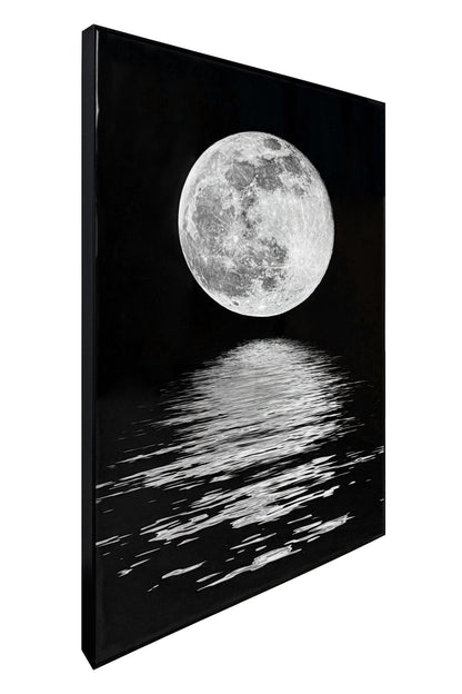 Moonlit Resonance - 32 X 48 - High Gloss Canvas In Frame - Black