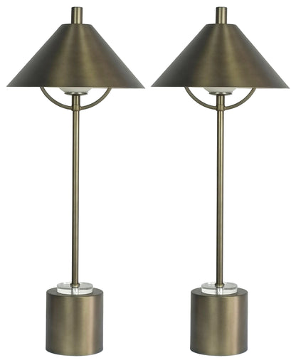 Crescent Mantle - 30 X 12 - Metal Buffet Lamp (Set of 2) - Matte Golden Bronze