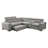 Farrah - 3 Piece Sectional With Adjustable Headrests - Light Gray