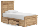 Makidern - Panel Storage Bed With Under Bed Storage Unit