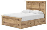Makidern - Panel Storage Bed With 2 Under Bed Storage Units