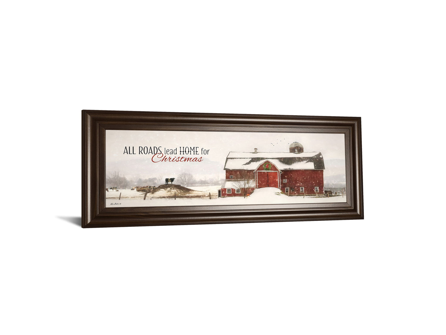 All Roads Lead Home For Christmas By Lori Deiter - Framed Print Wall Art - Beige