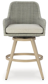 Seton Creek - Barstool With Cushion (Set of 2) - Beige / Gray