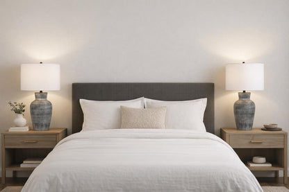 Textured Aura Textured Ceramic Table Lamp (Set of 2) - Textured Black And White Ceramic
