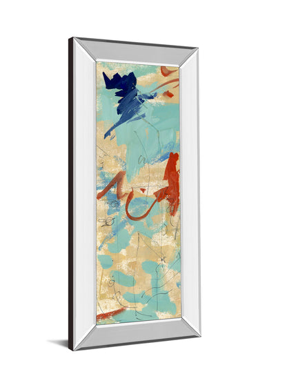 Composition 4b By Melissa Wang - Mirror Framed Print Wall Art - Light Blue