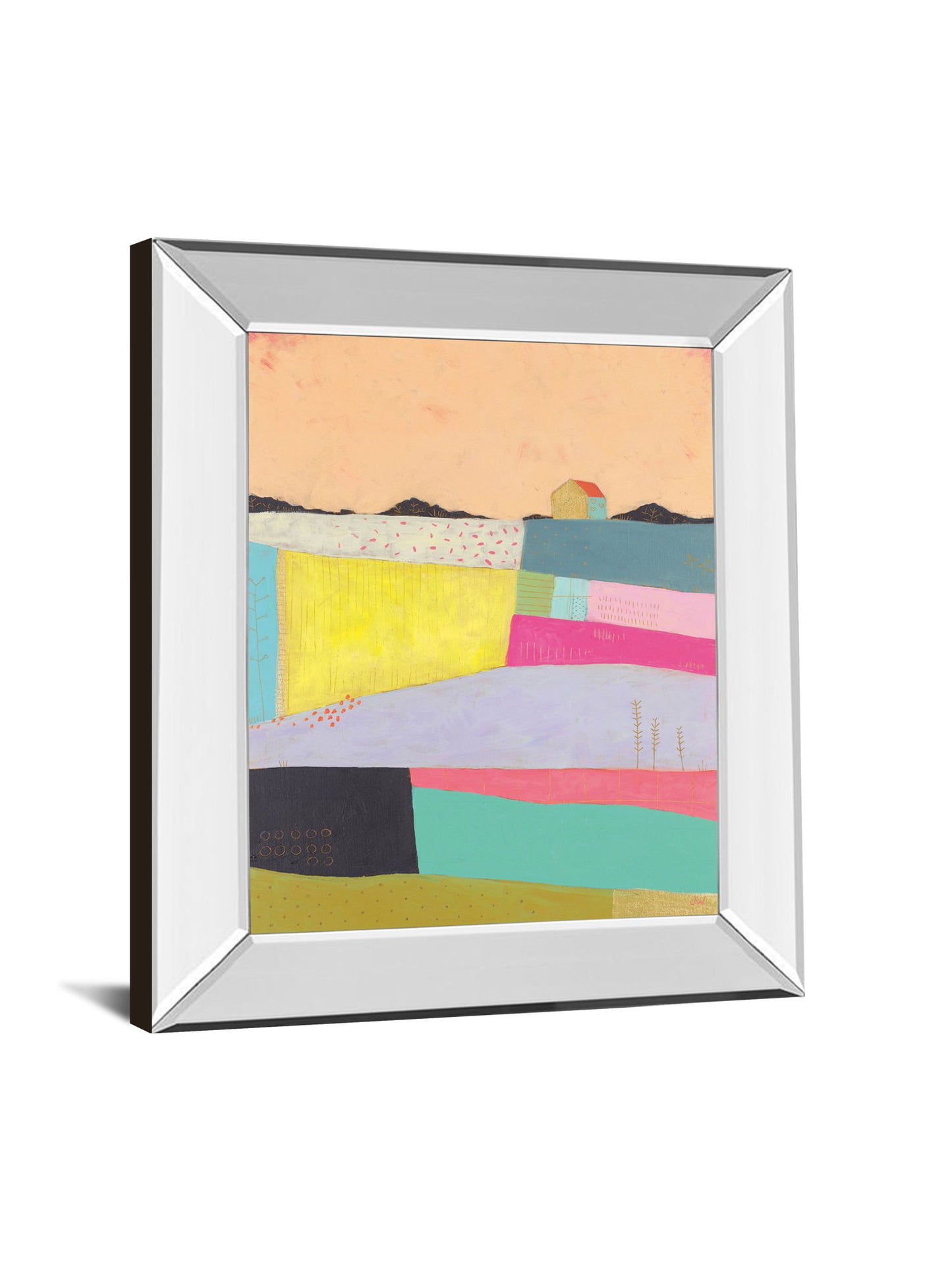 Live Colorfully-Applique By Joelle Wehkamp - Mirror Framed Print Wall Art - Yellow