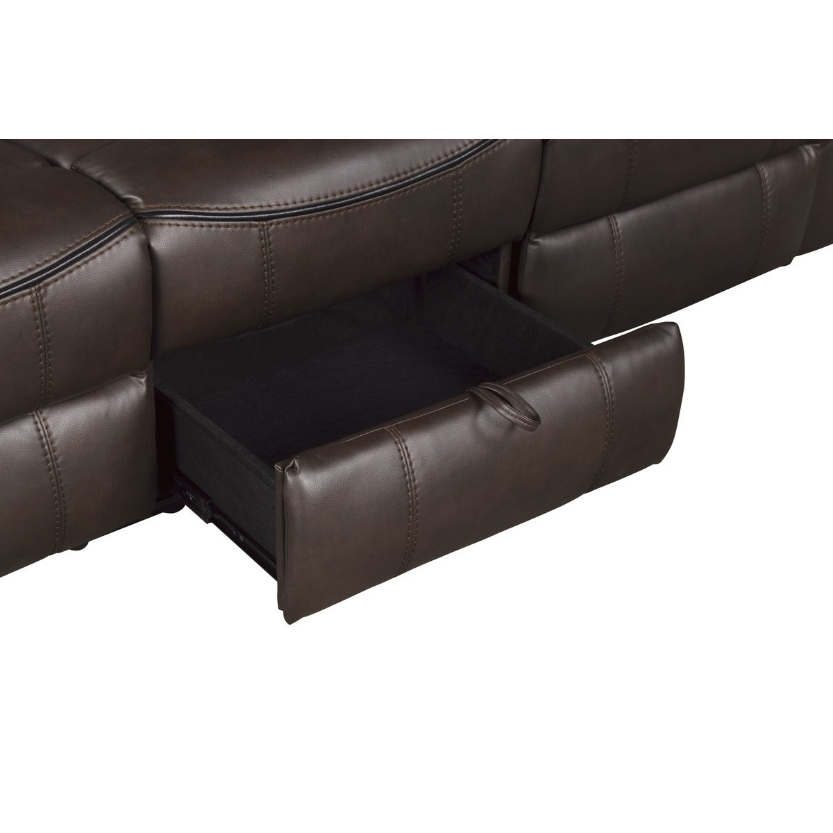 Aram - Double Reclining Sofa With Center Drop-Down Cup Holders, Receptacles, Hidden Drawer And USB Ports