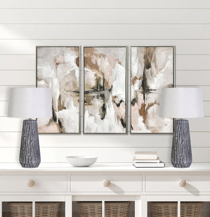 "Textured Elegance" Ceramic Table Lamp (Set of 2) - Gray