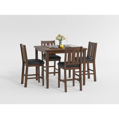 Delmar - 5 Piece Pack Counter Height Set - Espresso / Black