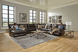 Como - 7 Piece Italian Leather Match Reclining Sectional