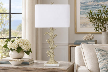 Gilded Reef - 30 X 15 - Resin Table Lamp (Set of 2) - White Marble