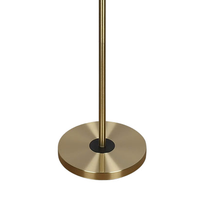 "Eclipse Aura" Metal Floor Lamp - Matte Black / Soft Gold / Clear