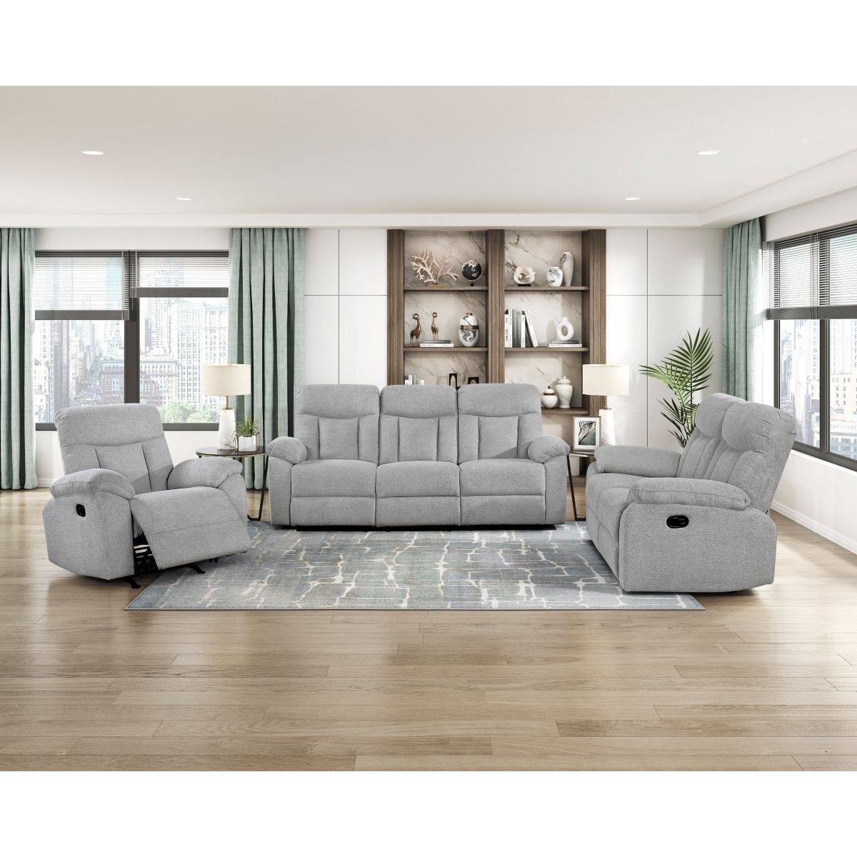 Jules - Double Reclining Sofa - Gray