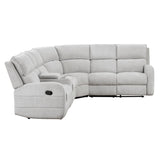 Thorne - 3 Piece Reclining Sectional With Left Console - Light Gray