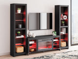 Cayberry - 3-Piece Entertainment Center With Electric Fireplace - Black
