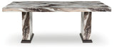 Jeshina - Dining Table - Dark Brown / Beige