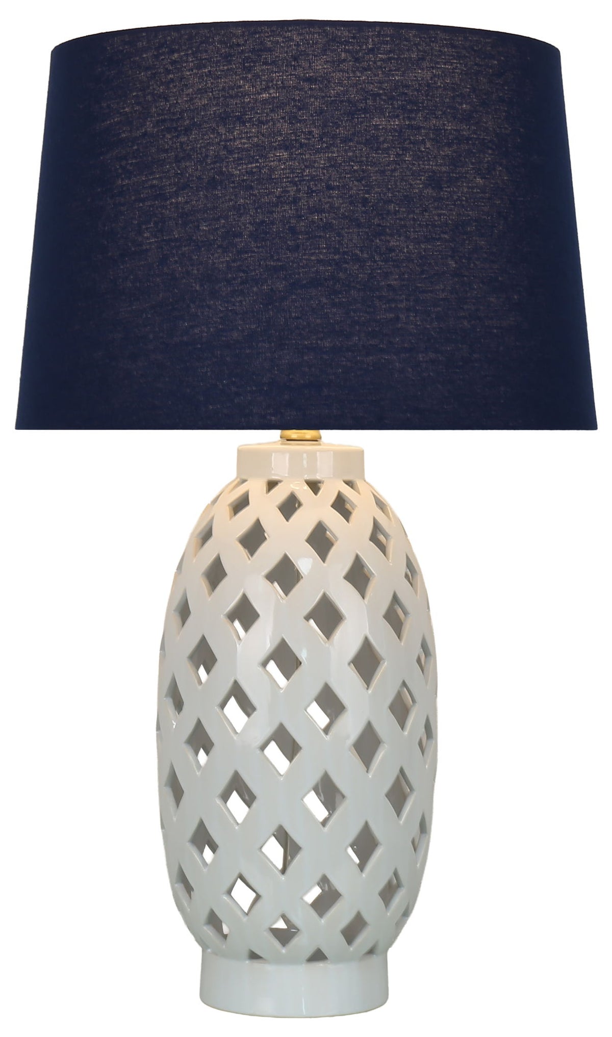 Harbor Trellis - 28 X 16 - Ceramic Table Lamp (Set of 2) - Matte White