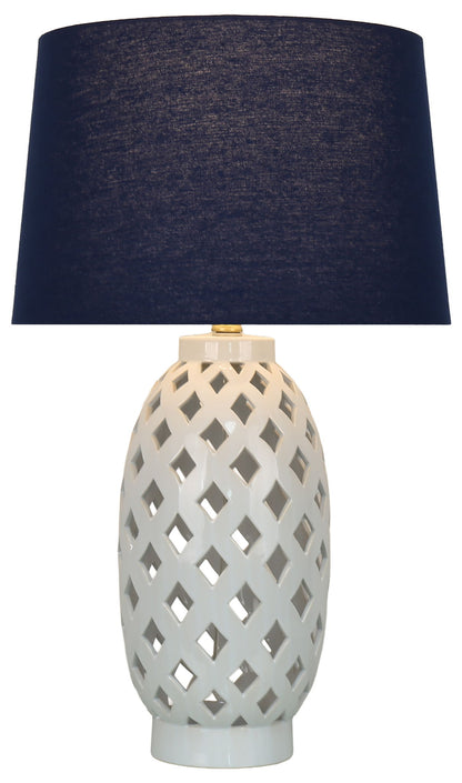 Harbor Trellis - 28 X 16 - Ceramic Table Lamp (Set of 2) - Matte White