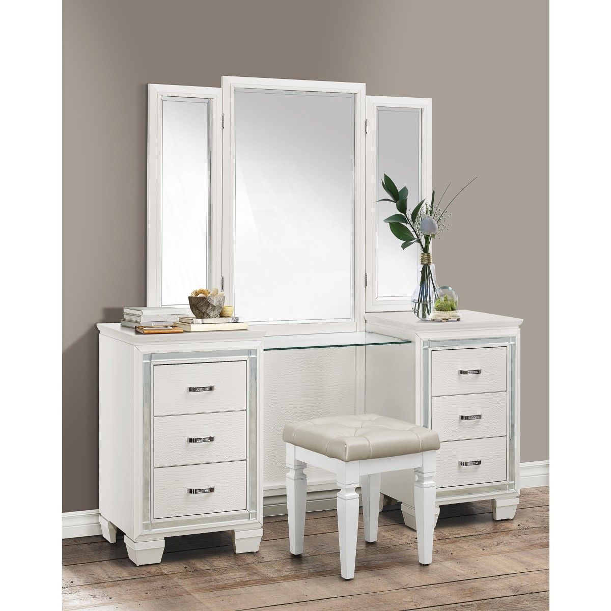 Allura - Vanity Dresser With Mirror