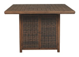 Paradise Trail - Square Bar Table w/Fire Pit - Medium Brown