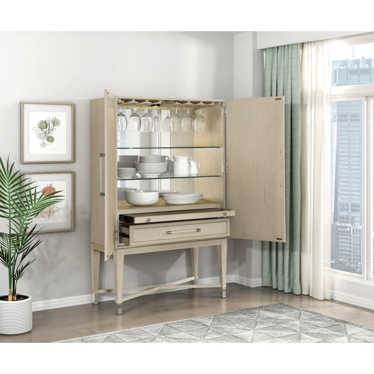 Genoa - Bar Cabinet - Oak