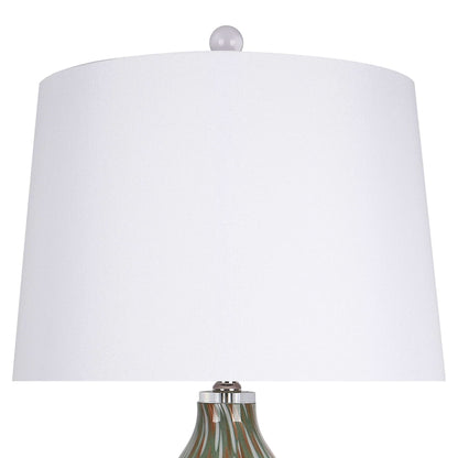 "Verdant Glow" Art Glass Table Lamp (Set of 2) - Green Art Glass