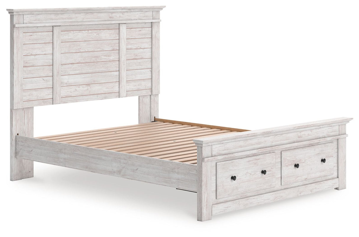 Makidern - Panel Storage Bed With Storage Footboard