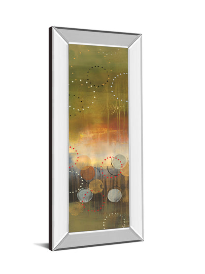 Circles In Panel I By Jeni Lee - Mirror Framed Print Wall Art - Light Brown