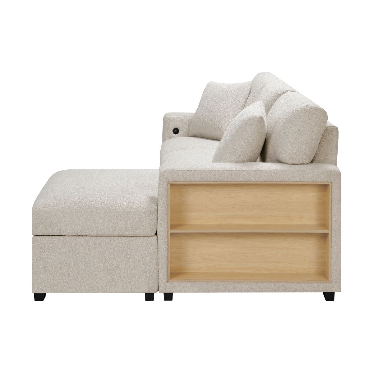 Pompano - Sectional With Chaise, Pull-Out Bed And Hidden Storage, Charging Ports