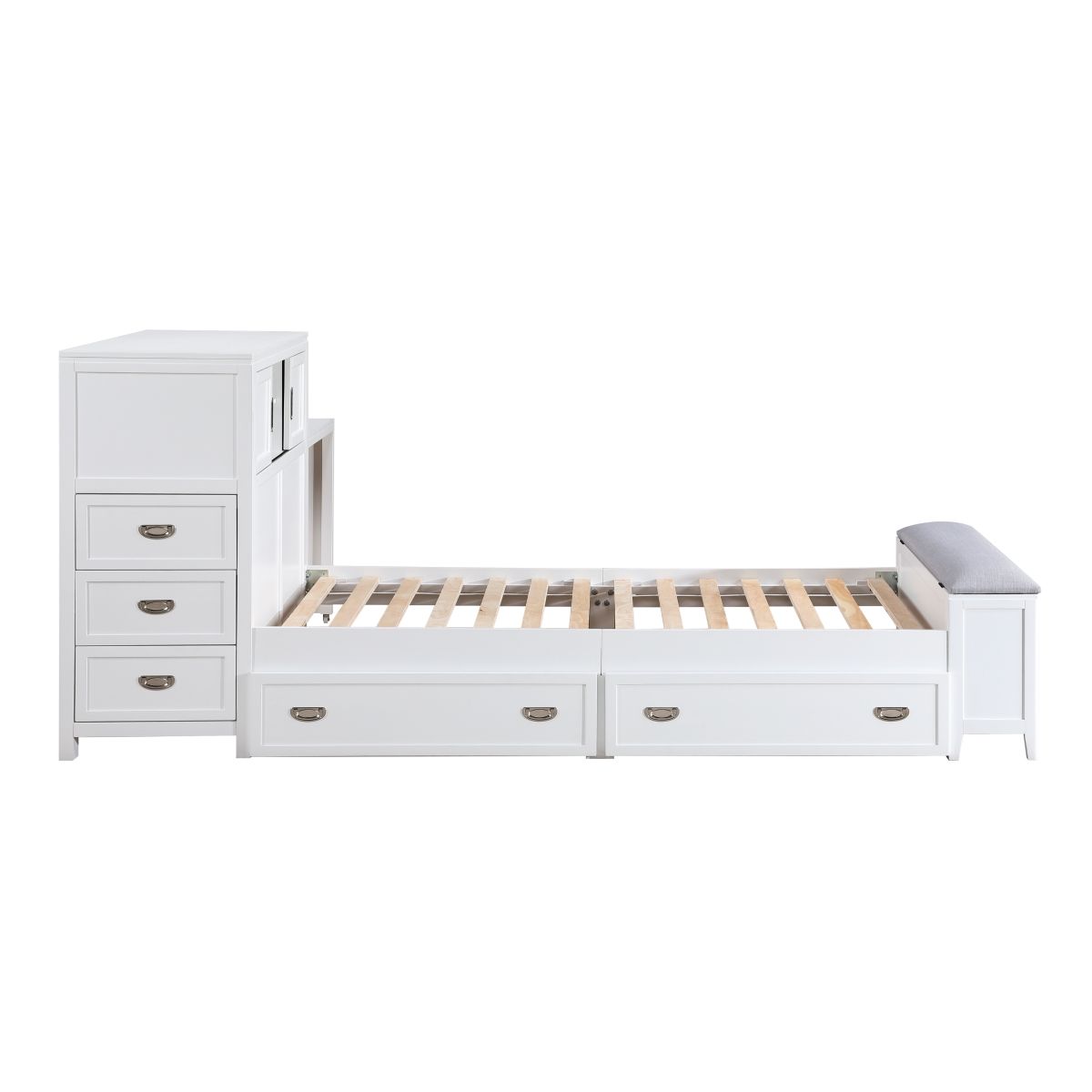 Sloane - Bookcase Bed With Hidden Desk, Stool And Storage Bench