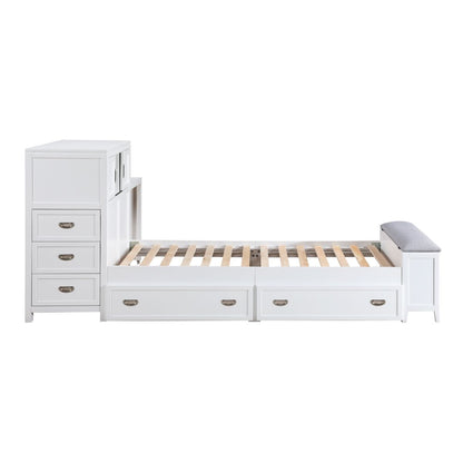 Sloane - Bookcase Bed With Hidden Desk, Stool And Storage Bench