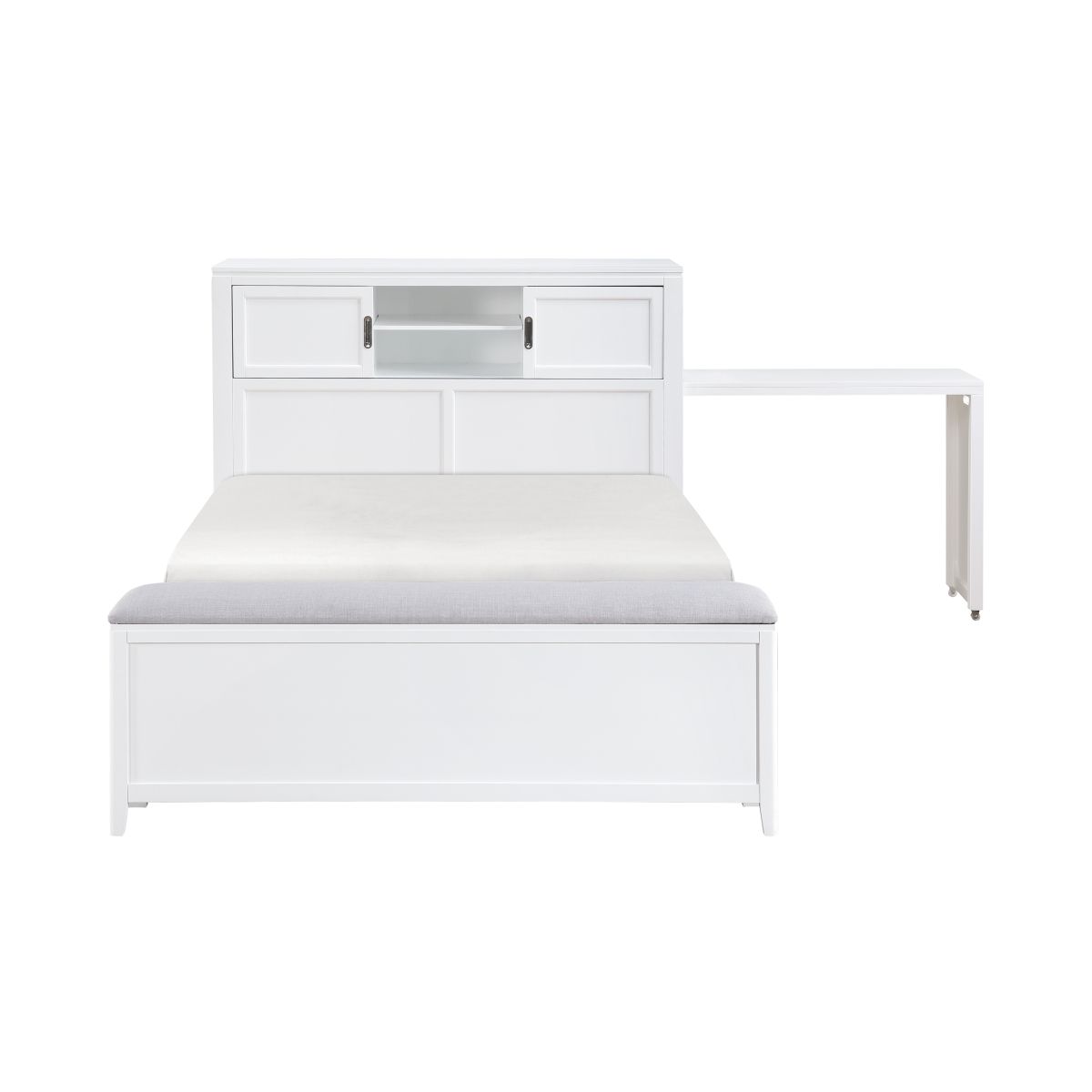Sloane - Bookcase Bed With Hidden Desk, Stool And Storage Bench