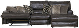 Como - 3 Piece Italian Leather Match Reclining Sectional