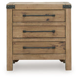 Ridgester - Three Drawer Night Stand - Light Brown