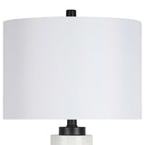 "Marble Harmony" Marble Table Lamp - White Marble / Matte Black