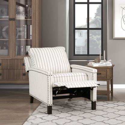 Landrum - Push Back Reclining Chair - White / Gray