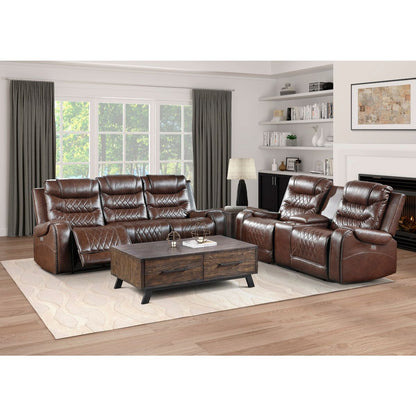 Putnam - Power Double Reclining Sofa With Center Drop-Down Cup Holders, Receptacles And USB Ports