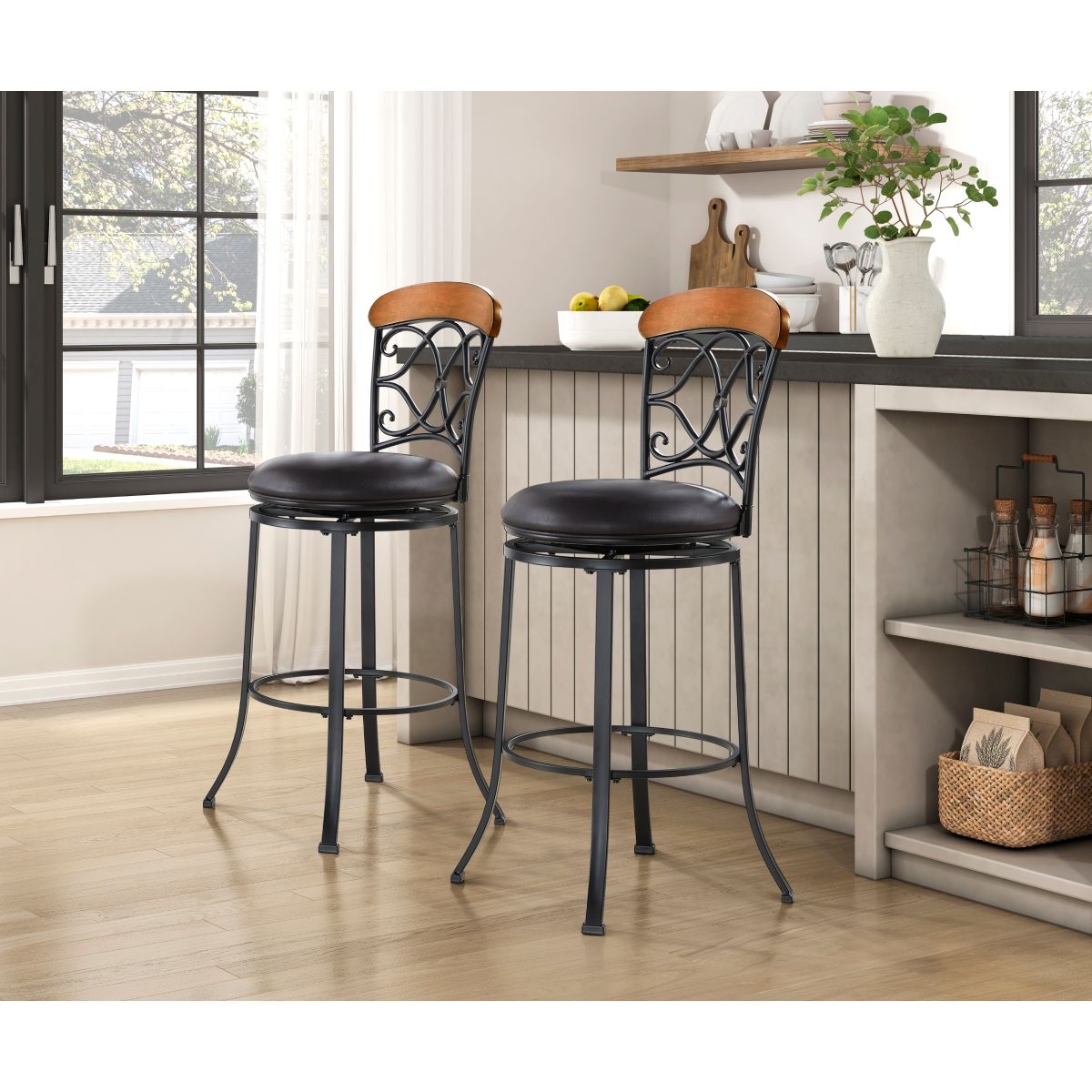 Benson - Swivel Pub Height Chair - Brown
