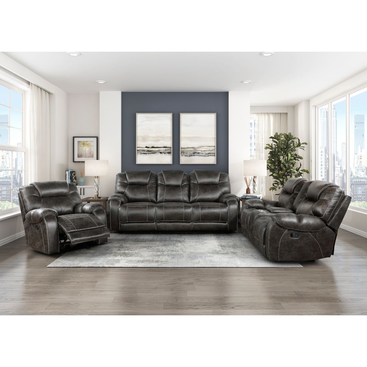 Gainesville - Glider Reclining Chair - Chocolate