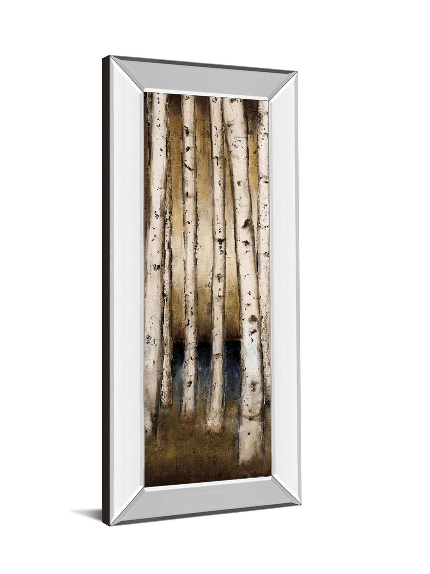 Birch Landing I By St Germain - Mirror Framed Print Wall Art - Beige
