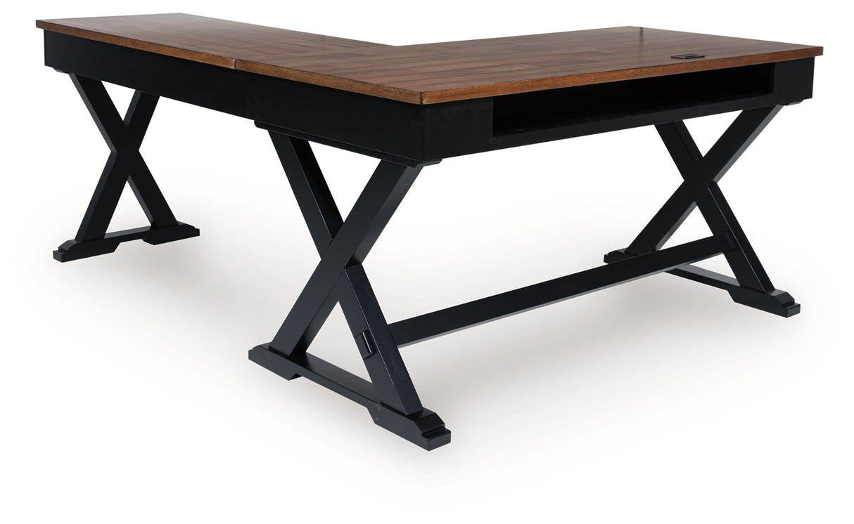 Wildenauer - Home Office Desk And Return - Brown / Black