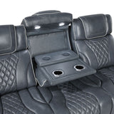 Apex - Power Double Reclining Sofa With Center Drop-Down Cup Holders, Power Headrests, Storage Arms With Cup Holders, Reading Lights, Wireless Charger, Air Massage And Heat, LED Lighting And Charging Ports