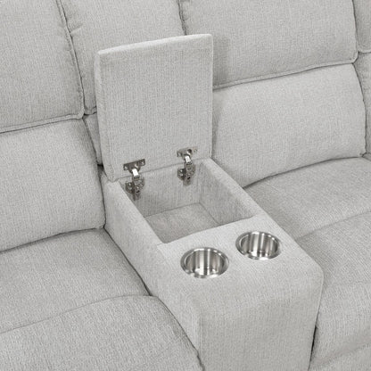 Thorne - 3 Piece Reclining Sectional With Left Console - Light Gray