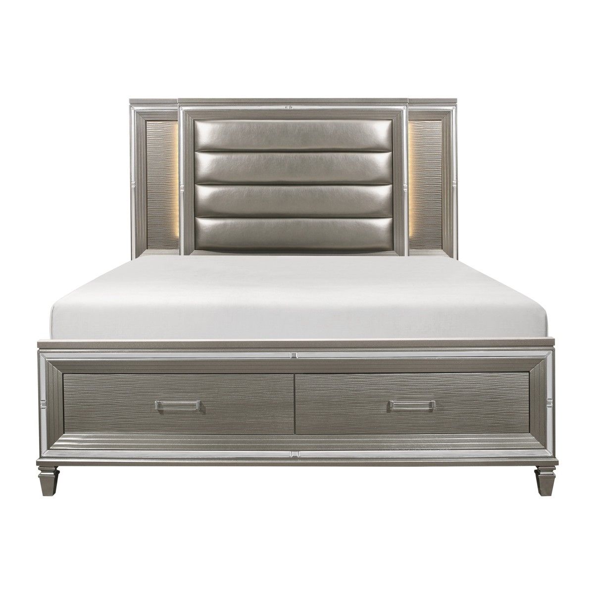 Tamsin - Platform Bed With Footboard Storage, LED Lighting