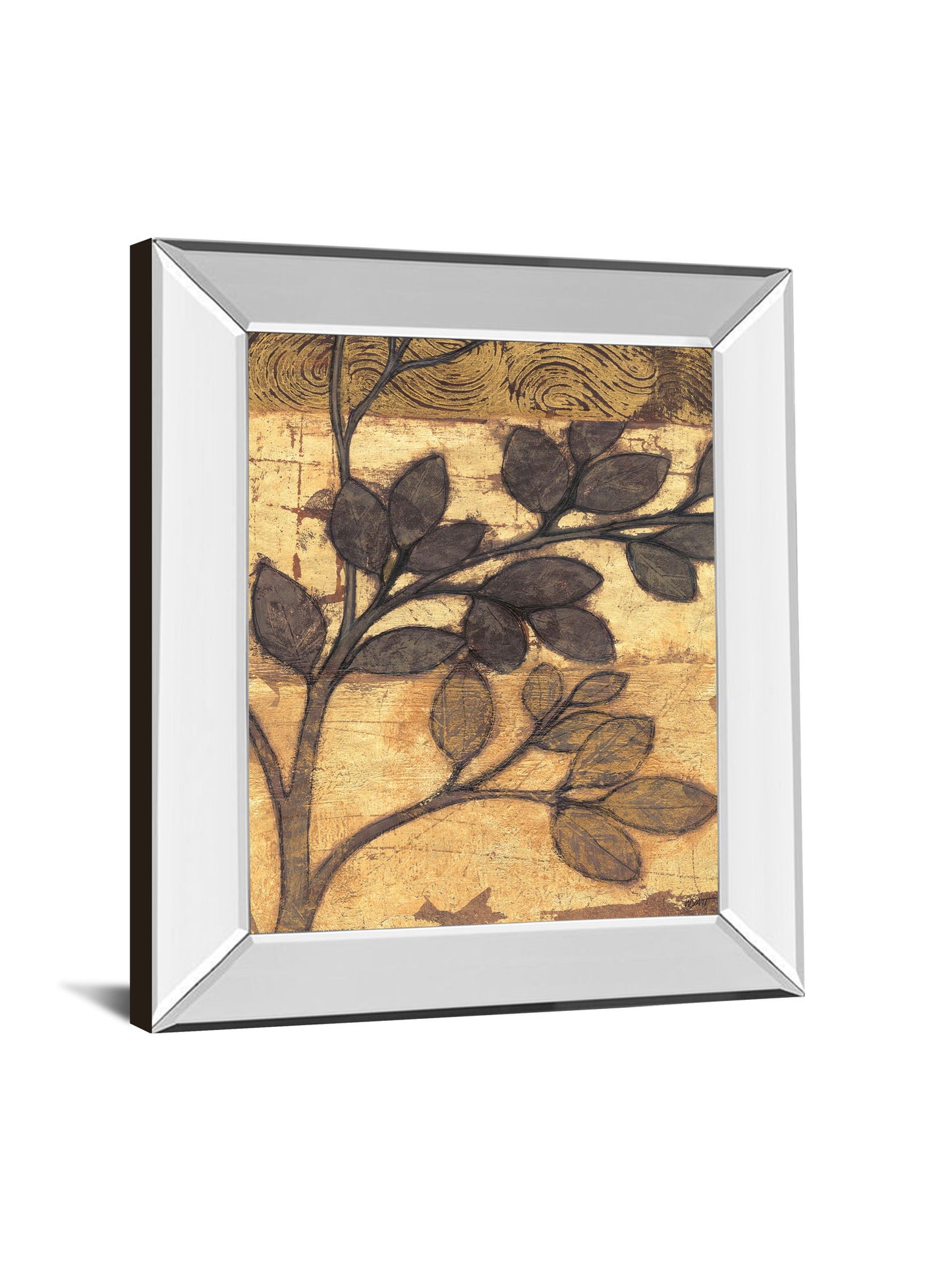 Bronzed Branches Il By Norman Wyatt, Jr. - Mirror Framed Print Wall Art - Light Brown