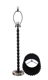 "Obsidian Elegance" Metal Buffet Lamp (Set of 2) - Black / Clear Crystal