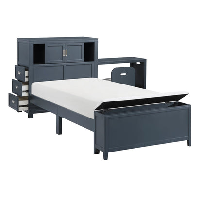 Sloane - Bookcase Bed With Hidden Desk, Stool And Storage Bench