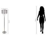 "Crystal Elegance I" Metal Floor Lamp - Polished Nickel / Clear Crystal