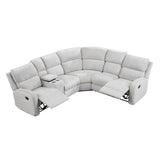 Thorne - 3 Piece Reclining Sectional With Left Console - Light Gray
